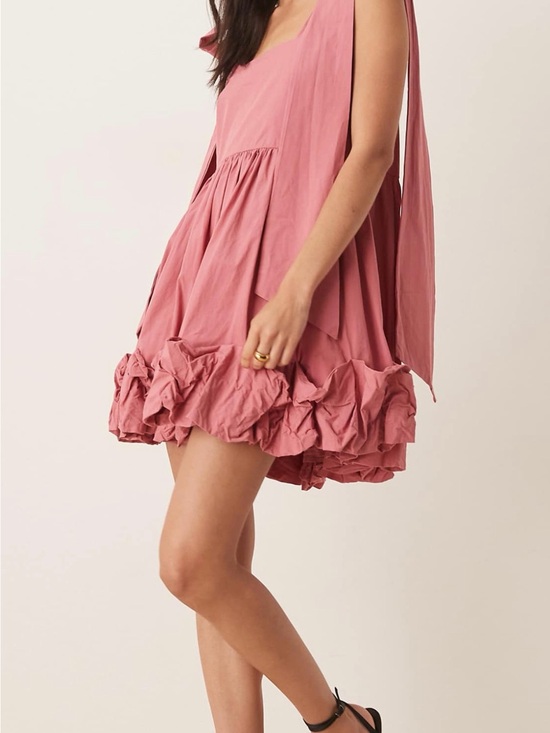Sister Jane Dresses & Skirts - Sister Jane Dusty Rose Tie-Shoulder Mini Dress